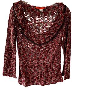 Silk Open Knit Cowl Neck Sweater Cynthia Steffe Medium